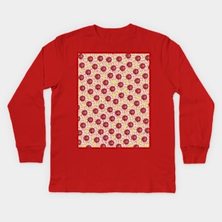 Red Flowers Kids Long Sleeve T-Shirt